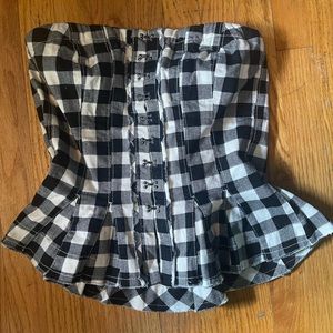 Free People Corset tube top in checkers